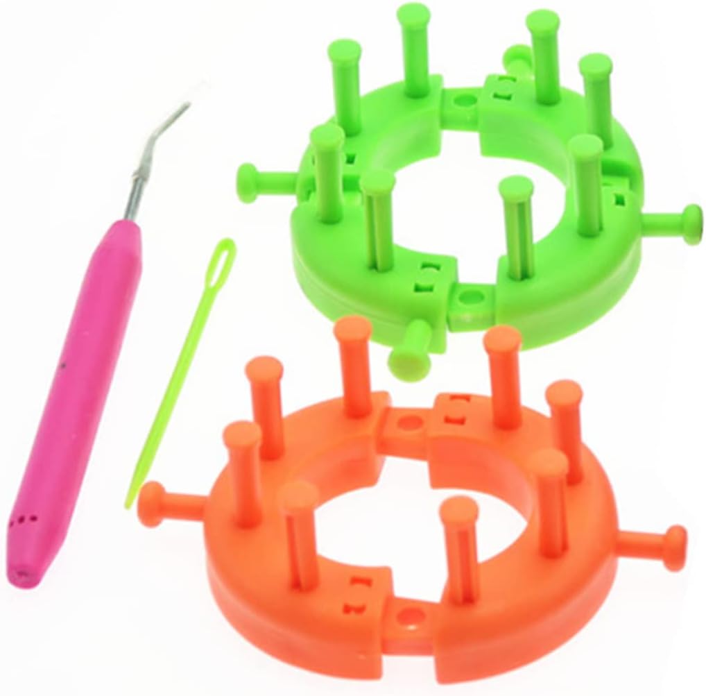 Gadpiparty Knitting Loom Set Adjustable Craft Loom Kit for DIY for Beginners and Experienced for Quilts and Blankets