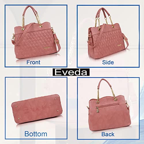 Image of EVEDA Synthetic Vegan Leather Classic Chain Strap Top Handle Handheld Shoulder Crossbody Water Resistant Handbag For Women