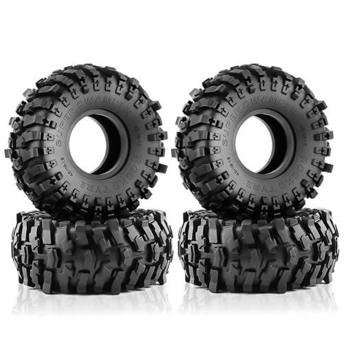 LAFEINA 1.9 Crawler Tires 118 x 45mm Rubber Tyres with Foam Inserts for SCX10 TRX4 Redcat Gen7 RBX10 D90 D110 CC01 1/10 RC Crawler Car