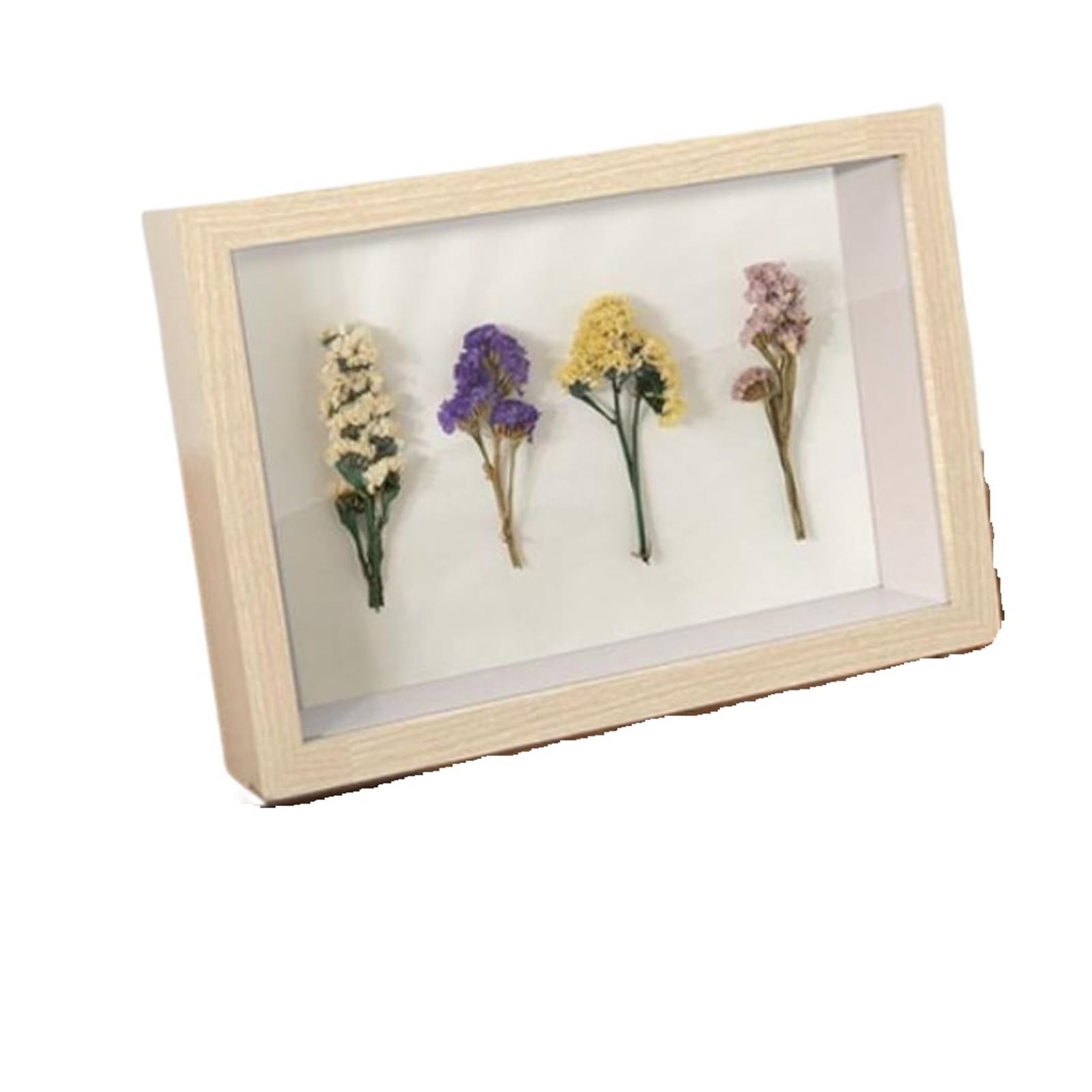 3D Shadow Box 3D Cube Range Deep Box Flower Shadow Specimen Frame Memory Display Floating Case Medals Hollow Photo(Yellow,10 inches)