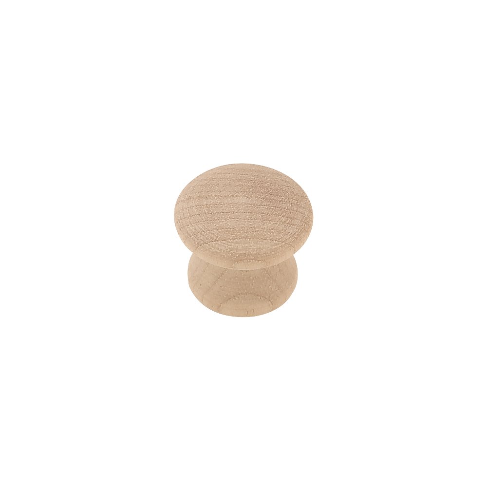 Wood Cabinet Knob, 1 Inch Diameter, Round Shape, Single Piece