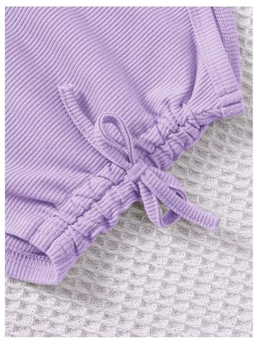 Image of OYOANGLE Toddler Girl's 4 Pack Ribbed Knit Crop Tank Tops Set One Shoulder Summer Camisole