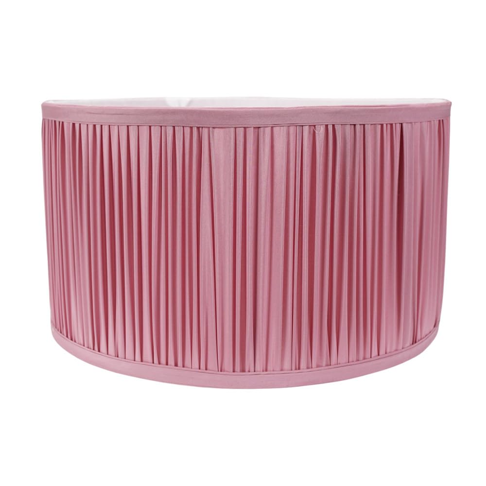 Valuelights Jess Blush Pink Fabric Ruched Pleated Large Drum Shade (D)35Cm from B&Q
