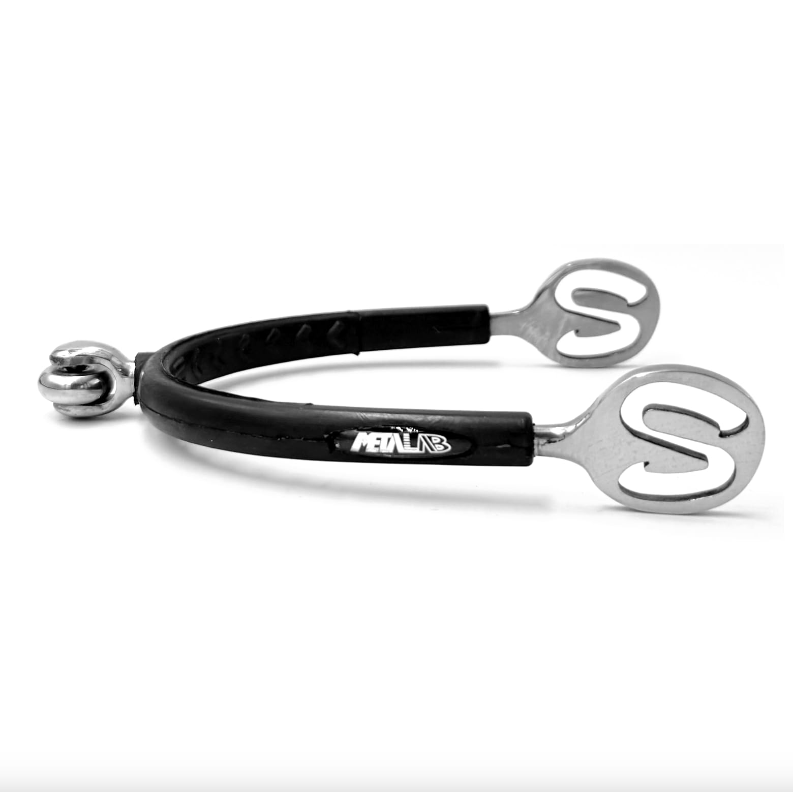 ES1083 METALAB SuperSpur horizontal Ballsporen mit Soft Touch Ballrad und Gummi Reitsporen Reiten Sporen Spur aus hochwertiger Edelstahl (M 25 mm - Damen)