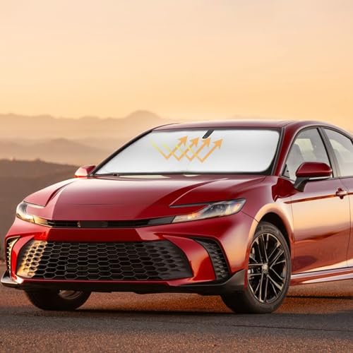 Sun Shade for 2025 2026 Toyota Camry LE XLE Hybrid SE XSE Sedan Accessorie Windshield Cover Front Window Foldable Shield Sun Visor Protector Block UV Ray