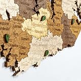 Drewniana mapa Finlandii (44 x 98 cm), wielowarstwowa duża sztuka ścienna z naturalnymi plamami - do salonu, gabinetu, biura