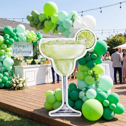 Image of Colingmill 4ft Margs and Matrimony Bachelorette Party Decorations Martini Cardboard Cutout Stand up Bachelorette Photo Booth Props Backdrop Sign for Wedding Bridal Shower Mexican Fiesta Prom Supplies