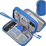 CAOODKDK Electronics Accessories Organizer Pouch, Electronic Organizer Travel Case Cable Organizer for Cable, Charger, SD Card, Business Travel Gadget Bag (Blue)