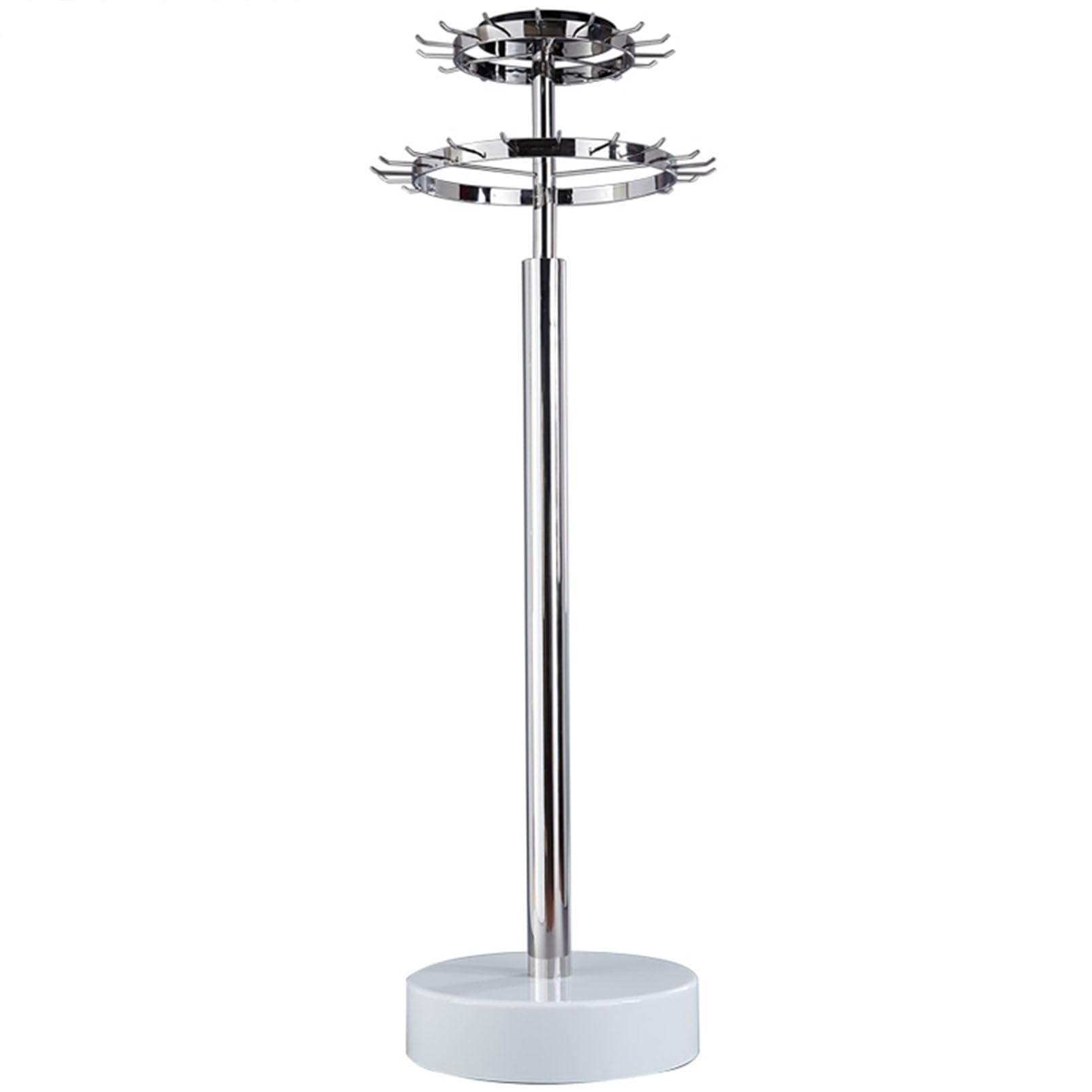 UWYTGF Floor Standing Belt Hangers Belt Storage Holder,Closet Belt Organizer 360°Rotation Belt Display Stand,Closet Accessories Organizers Belt Hook Rack,Silk Scarf Hanging Rack,Silvery,90X30X156Cm