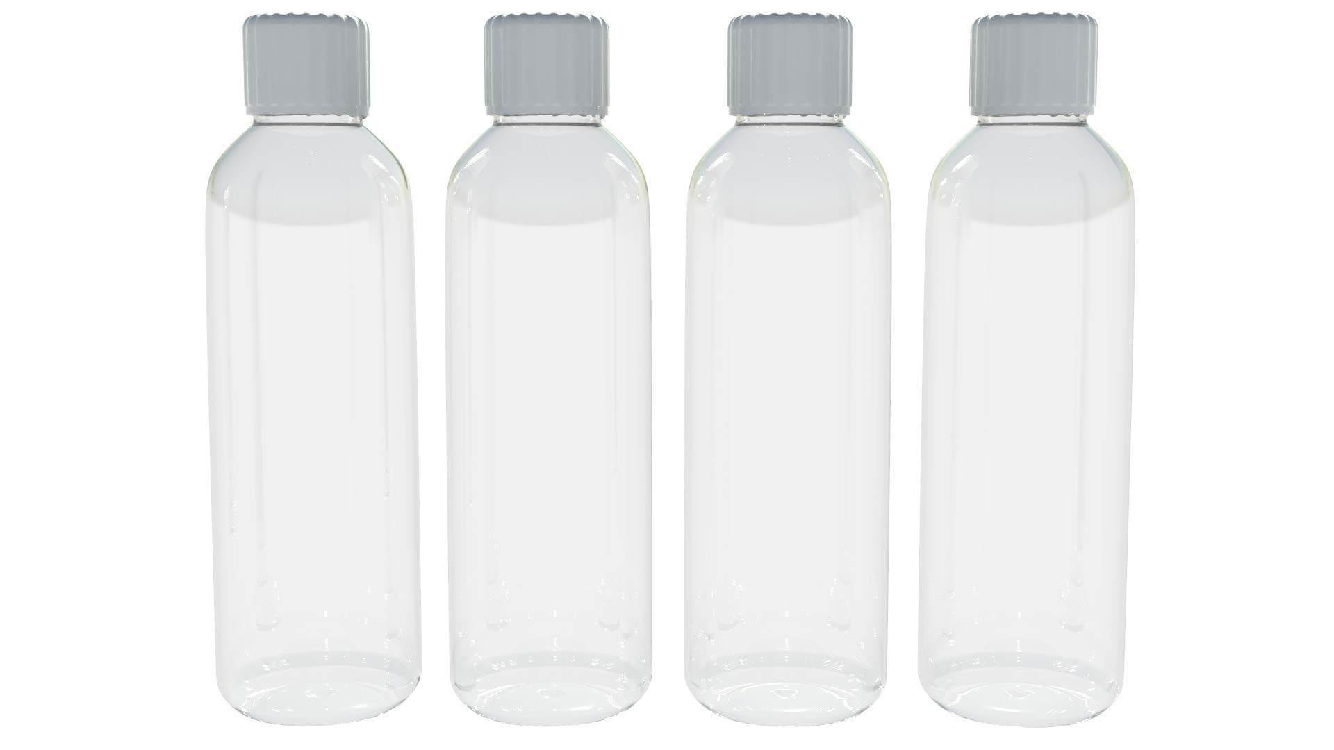 Multi Pack of 4 Plastic Bottles with Screw Lids 100ml Bottles Ideal for Travel