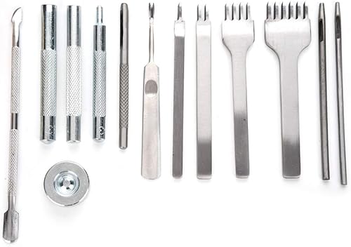 Miniatura 6 de Kit de herramientas de cuero, juego de herramientas de cuero de 42 piezas, 42 piezas de herramientas de punzón, kit de costura a mano, costura a