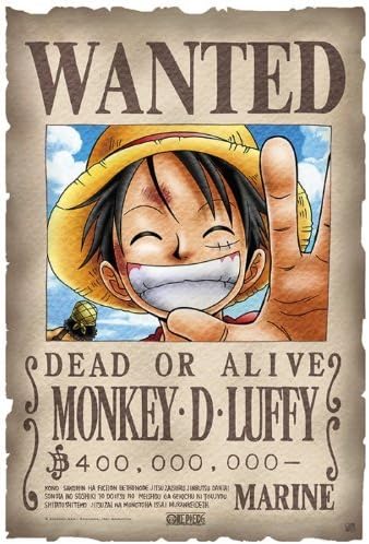 Amazon Com One Piece Scroll Wanted Luffy 33x49 By Abystyle Posters Prints