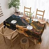 POEZJZW Mantel rectangular con diseño de la Gran Muralla China de 137 x 183 cm, adecuado para mesas de comedor, mesas de café, fiestas y eventos familiares