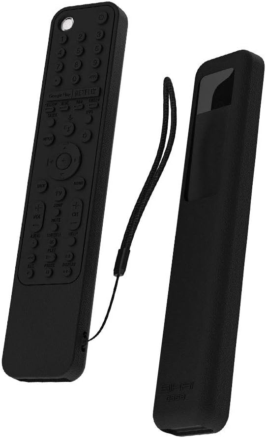 SIKAI Silicone Case for Sony RMF-TX600U RMF-TX500E Smart TV Remote Shockproof Protective Cover for Sony Voice Remote Skin-Friendly Anti-Dirt Anti-Slip Anti-Lost with Remote Loop (Black)