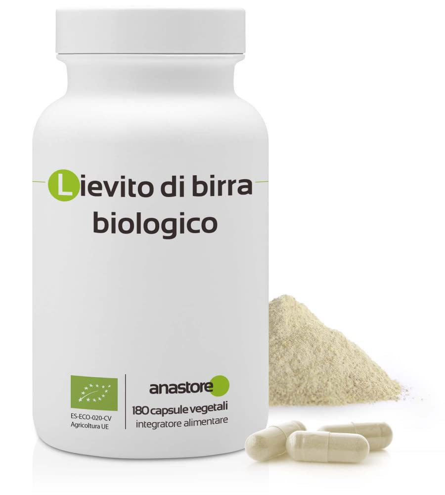 LIEVITO DI BIRRA BIO * 500mg / 180 capsule vegetali * Prevenzione dell'invecchiamento * Qualità controllata con certificato d'analisi * 100% soddisfatti o RIMBORSATI* Fabbricato in FRANCIA