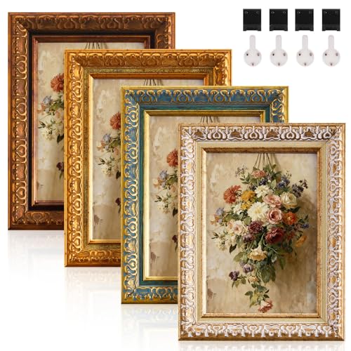 Fiwochic 4 Pack 5 x 7 Inch Vintage Picture Frame