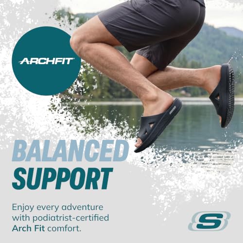 Image of Skechers Men's Go Recover Refresh Sandal | Hyper Burst Cushioning, Luxe Foam, Arch Fit Contoured Footbed, Dual-Density Outsole, Machine Washable