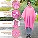 2 Pack Rain Ponchos for Adults Reusable Heavy Duty, Waterproof EVA Raincoat Cape with Drawstring Hood for Men Women Hiking, Festivals, Emergency (Fits 4.6-6.2 FT Height) Pink