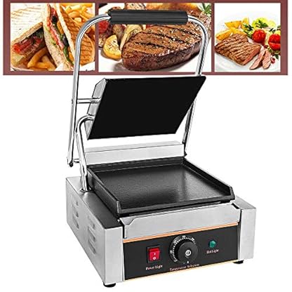 Kontaktgrill Plattengriller Elektrogrill Sandwich Maker Low Fat Grill Elektrische Tischgrills Edelstahl, 1800W, 0-300℃ – Bild 6