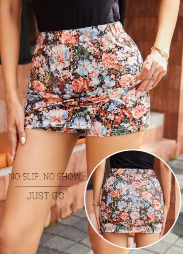 SimpleFun Going Out Skirts for Women Y2K Short Skirts Bodycon Floral Skort - image 4