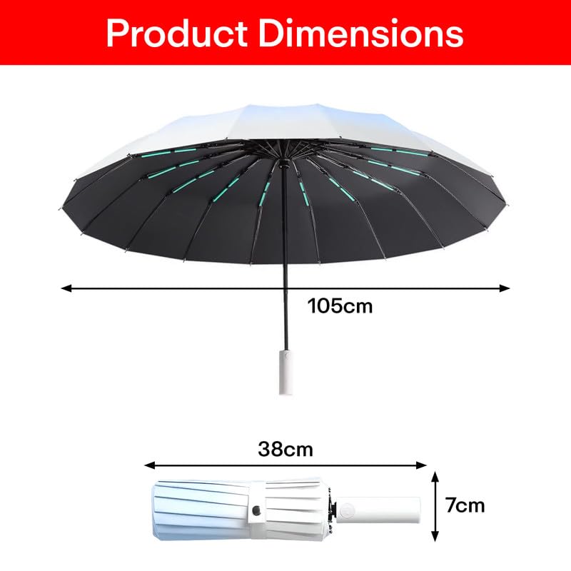 Image of PRIME PICK Gradient Automatic Umbrella - Windproof and UV-Resistant Foldable Umbrella with One-Button Auto Open Close, Sturdy Frame, Compact and Travel-Friendly