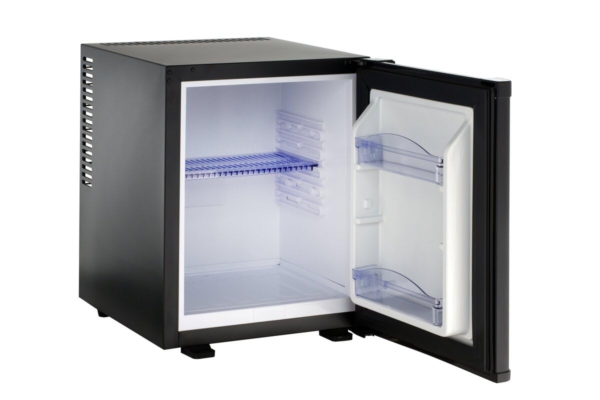 GastroHero Minibar ECO 32 Hotel Minikühlschrank 32 Liter Getränkekühlschrank leiser Hotelkühlschrank LED Innenbeleuchtung thermoelektrische Kühlung +5 bis +8 °C Schwarz