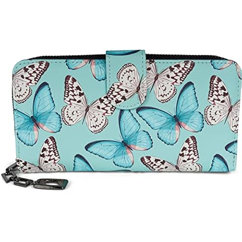 styleBREAKER Colourful Butterfly Wallet with Zipper Cover