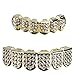 EXCEART Hip Hop Teeth Grills Fake Punk Hip Hop Zähne Mund Oben Unten Diamond Strass Zähne Grillz Halloween Musikfestival Party Hip Hop Rapper Kostüm Zubehör Dekoration Ornament Golden