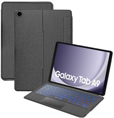 Image of ProElite Wireless Bluetooth TouchPad Keyboard Case for Samsung Galaxy Tab A11 8.7 inch /A9 8.7 inch, Wireless Bluetooth TouchPad Keyboard Built-in 7-Colors Backlit, Black