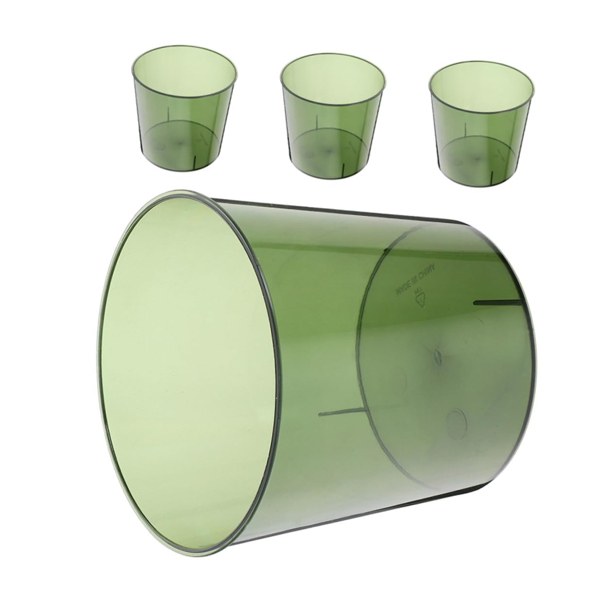 ULTECHNOVO 4pcs Small Round Plastic Wastebaskets Set, Sturdy Anti-Drop Storage Bins for Bathroom, Office, Kitchen, and Dorm Room Organization