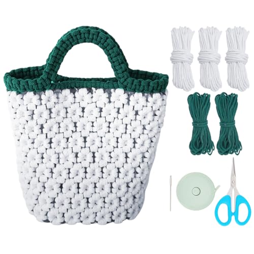 BEUNITONE Kit de bolsa de macramê faça você mesmo para adultos iniciantes, bolsa de flor de macramê