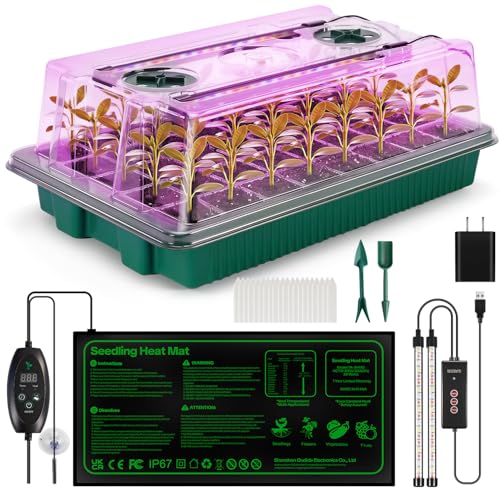 Seed Starter Tray with Grow Light & Heating Mat