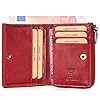Benthill Kleine Geldbörse Echt Leder | Damen & Herren Geldbeutel mit RFID Schutz | 7 Kartenfächer | Slim-Wallet inkl. Geschenkbox, Farbe:Rot #2
