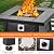 28 Inch Propane Fire Pit, CSA-Listed Outdoor Gas Fire Pit, 50,000 BTU Steel Fire Table with Lid and Lava Rock, Gas Fire Pits for Patio, Stainless Steel Burner Head for Warmth Ambiance Black