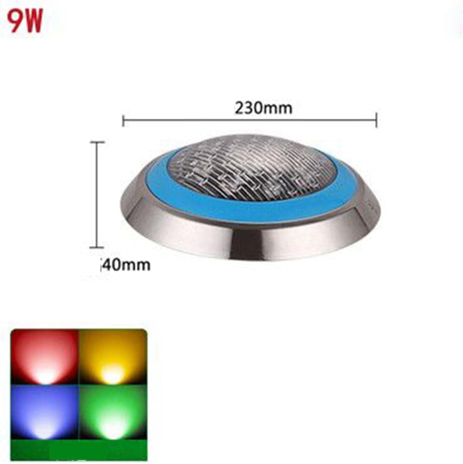 Teichleuchten, LED-Unterwasserleuchten für Pools, Unterwasserleuchten für Pools, Unterwasserleuchten aus Edelstahl, wasserdicht, Poolbeleuchtung (warmweiß, 24 V (9 W))