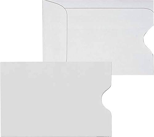 1000 fundas blancas para tarjetas de llaves para hoteles y tarjetas de regalo – Tarjeteros de papel para escribir – 2 3/8 pulgadas x 3 1/2 pulgadas