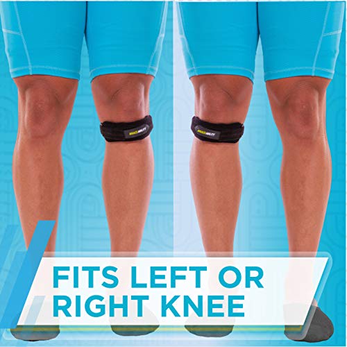 Image of BraceAbility Patellar Tendon Support Strap - Knee Stabilizer Brace with Adjustable Band for Patella Tendonitis, Osgood Schlatter, Soccer, Basketball, Running, Jumper's Knee, Tennis, Volleyball (L)