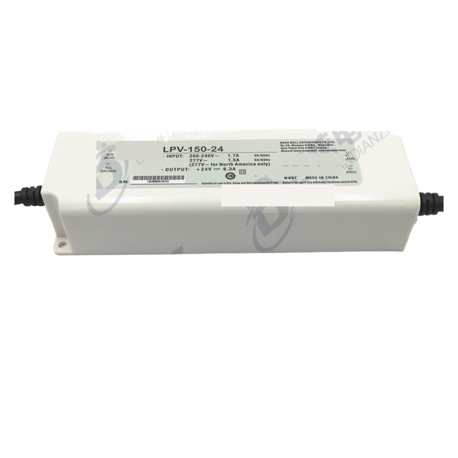 PWANUIGTE Regulated Switching Transformer LPV-150-24 150W 24V6.3A Waterproof LED Power Supply