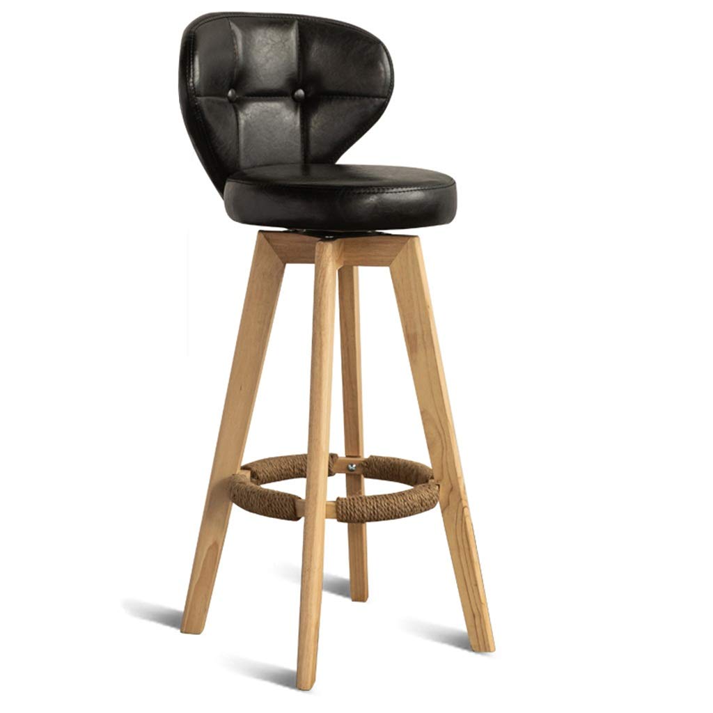 Tabouret de bar scandinave en cuir pour petit-déjeuner