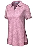 Plus Size Golf Shirts for Women Tennis Polo T-Shirts Short Sleeve Loose Fit Plain Workout Yoga Tops Red