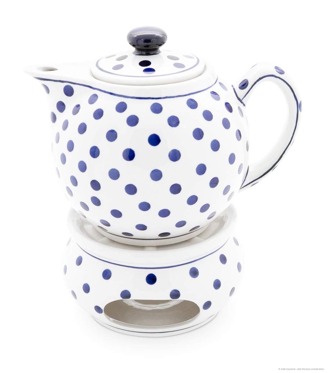 Théière 1 l Bunzlauer Keramik avec réchaud moderne Décor 37