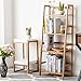 COSTWAY 47.5'' Bamboo Ladder Shelf, Multifunctional Plant Flower Display Stand, Storage Rack, Bookcase Bookshelf Natural (4 Tier)
