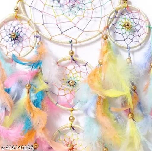 Dream Catcher Boho Wall Hanging Decor for Bedroom, Living Room, Kids Room Multicolour