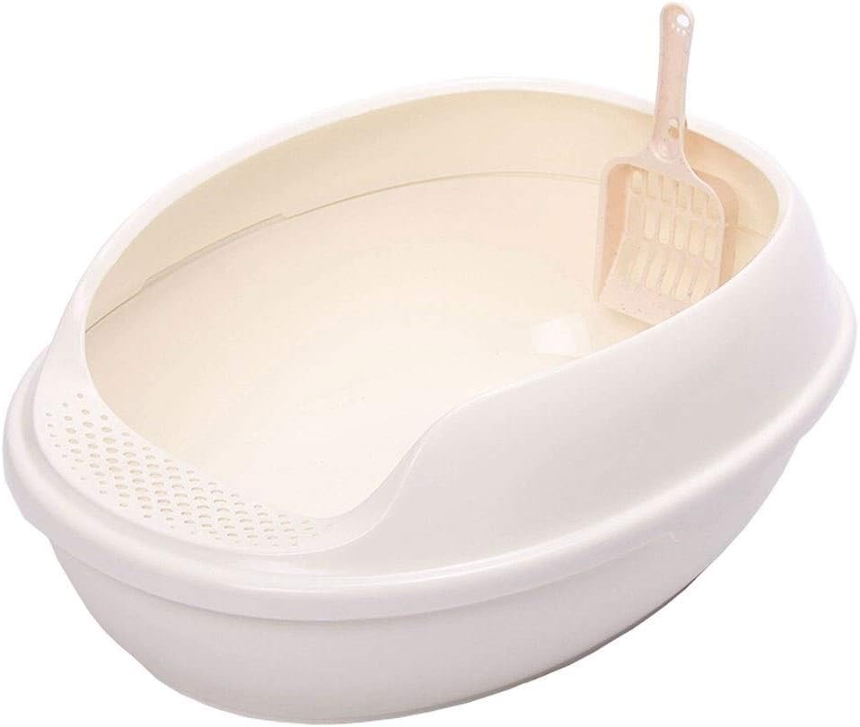 Fashion Creative Big Space Cat Toilet Pet Supplies Pet Trash Can Cat Toilet Cat Litter Pan (White)