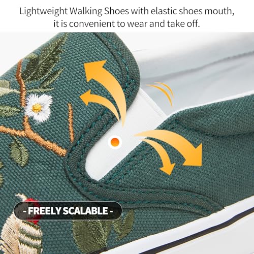 Image of Women's Canvas Slip On Sneakers Non Slip Loafers | low top non slip on walking breathable casual comfortable fashion tennis