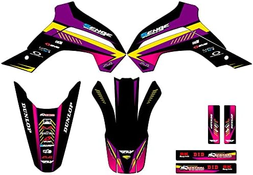 2021-2025 KLX 140 RF Surge Black Senge Graphics Complete Kit with Rider I.D. Compatible with Kawasaki