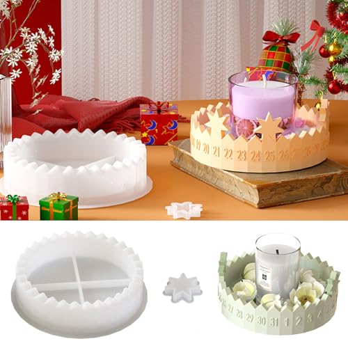 Gießformen Silikon Adventskranz Gießform Adventskalender Silikonformen Gießformen Weihnachten Gießform Adventskranz Stern Silikonform für Kerzen Aus Gips und Epoxidharz für Weihnachtsdeko