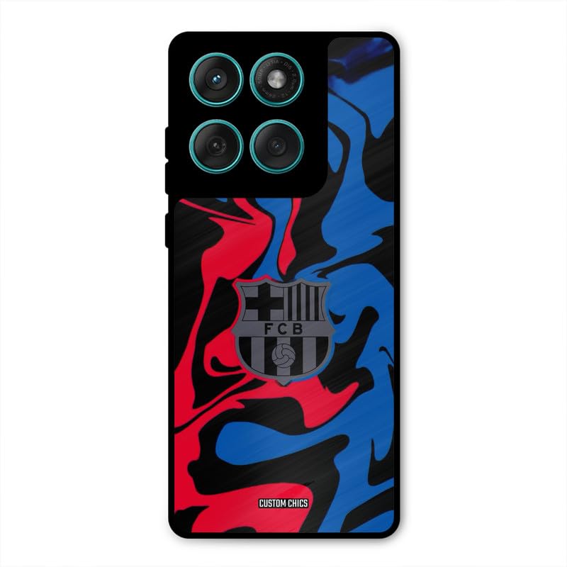Image of PrintShield FC Barcelona Comic Back Cover for Motorola Edge 60, Shockproof Printed Phone Case with Soft TPU Sides & Anti-Slip Grip