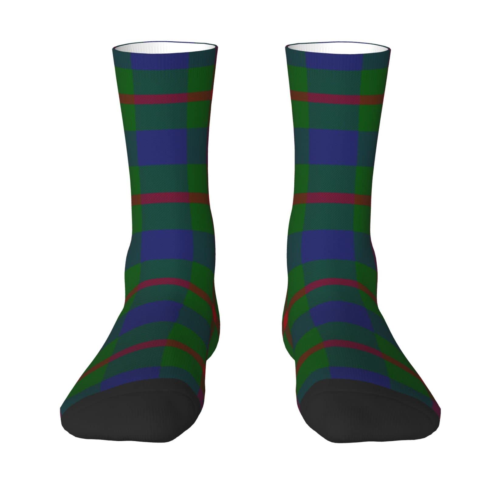 Oudrspo Scottish Clan Agnew Tartan Plaid Men & Women Crew Socks,Tartan Plaid Novelty Fashion Casual Crew Tube Sock Athletic Sports Dress Socks