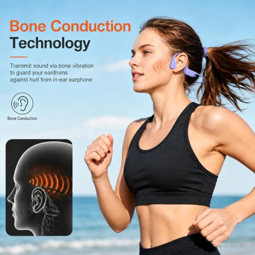 Image of Swimming Headphones Underwater, Open Ear Lap Swimming Earbuds Bluetooth6.0